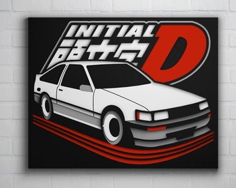 Anime Character Car AE86 multilayer SVG, Anime Character cut file, Plywood cutting, Paper cutting, 3D layer, 3D mandala plywood, SVG file