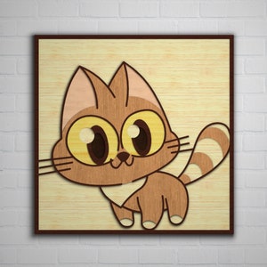 Kitten multilayer SVG, Kitten cut file, Plywood cutting, Paper cutting, 3D layer, 3D mandala plywood, SVG file
