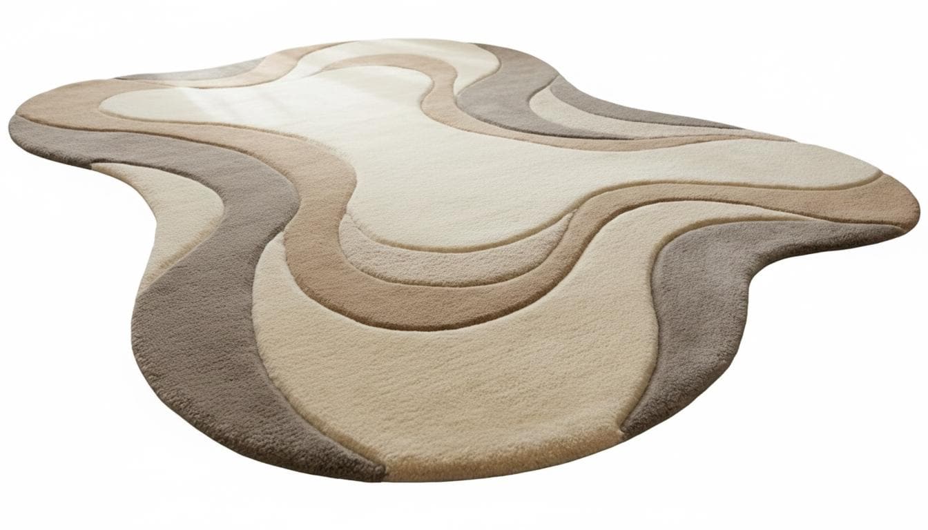 Neutral Tufted Rug Pattern Hand Tufted Wool Area Rug, Modern Abstract Neutral Irregular Rug - Etsy