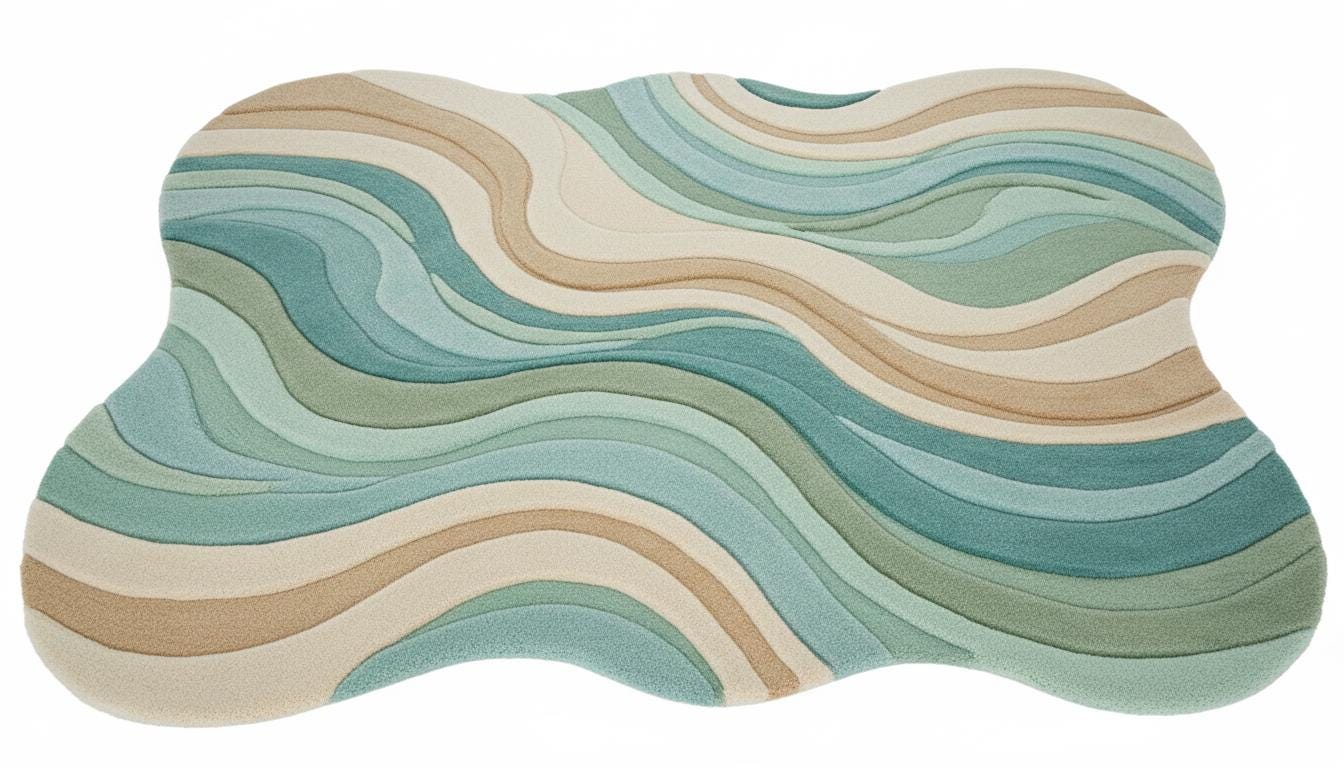 3docean Rugs Hand-tufted Wool Area Rug: 3D Ocean Wave, Modern Coastal Design - Etsy