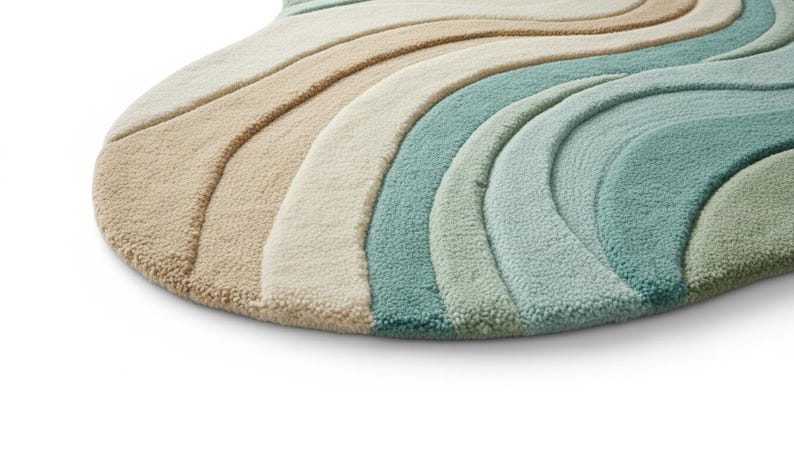 Waves Rugdeco Rug Hand-tufted Wool Area Rug: 3D Ocean Wave, Modern Coastal Design - Etsy