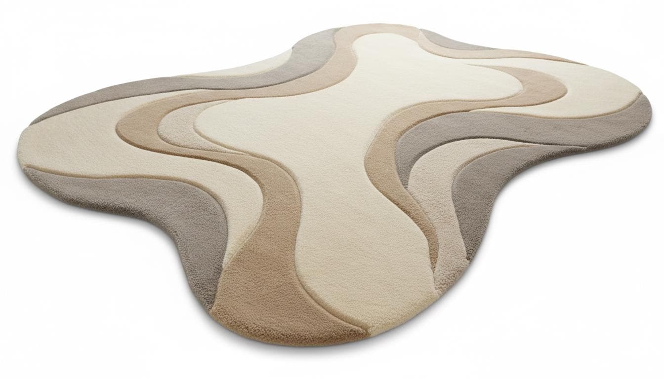 Neutral Tufted Rug Pattern Hand Tufted Wool Area Rug, Modern Abstract Neutral Irregular Rug - Etsy
