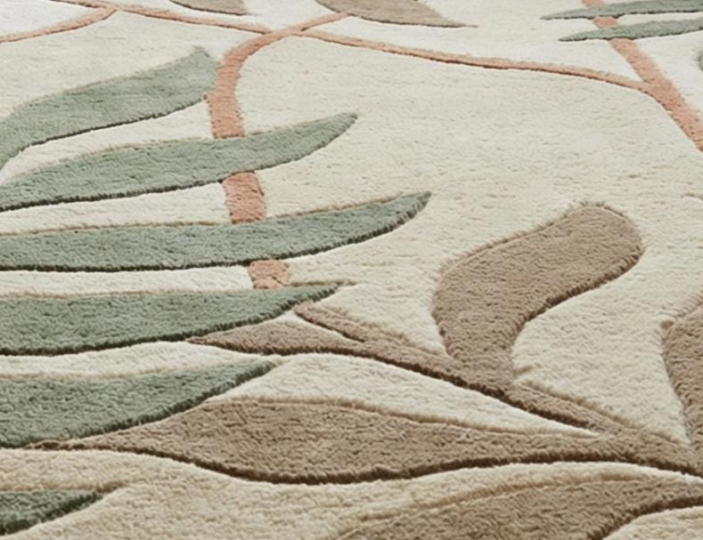 Botanical Leaf Hand Tufted Wool Rug – Organic Modern Living Room Area ...