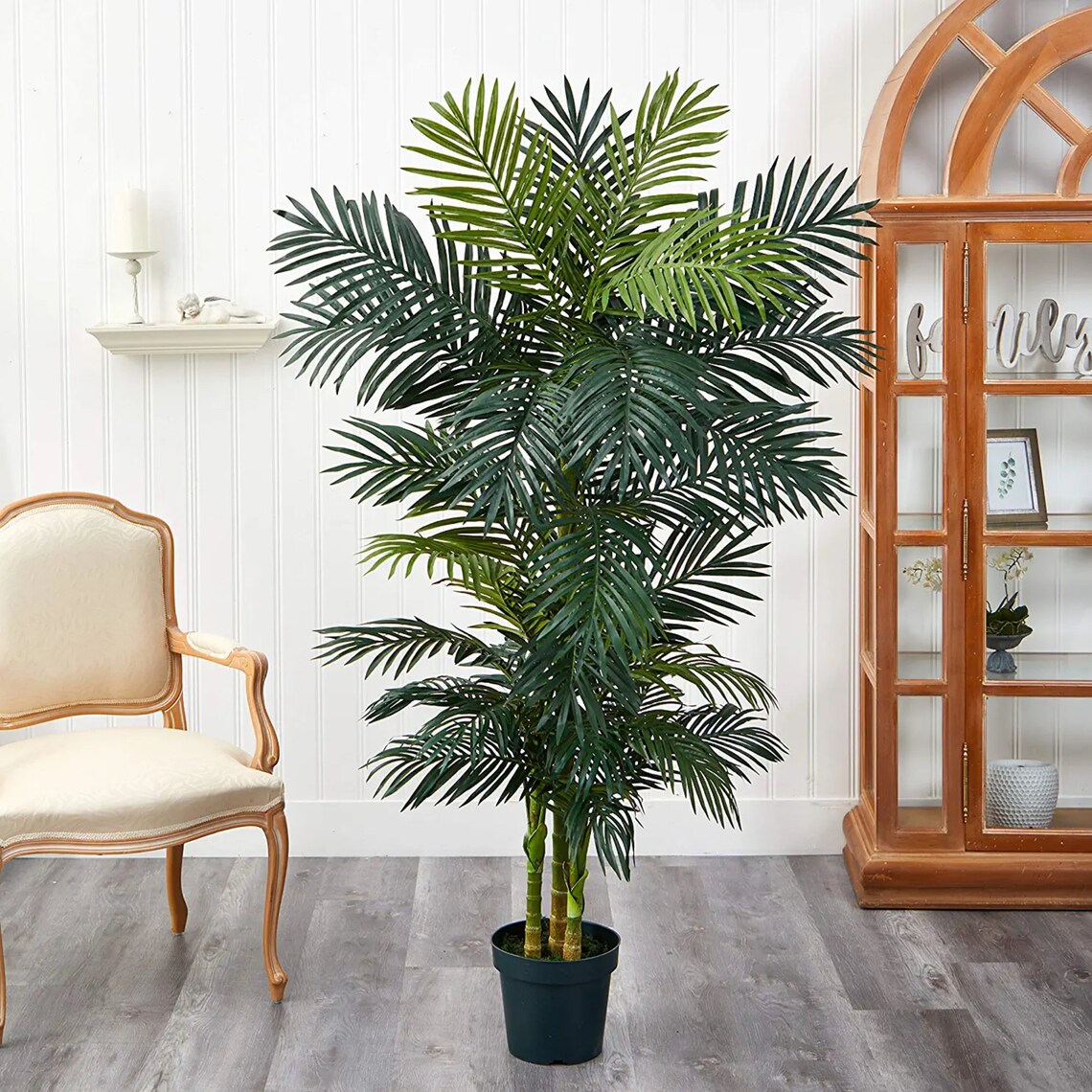 Artificial 6.5' Golden Cane Palm Silk Tree Etsy