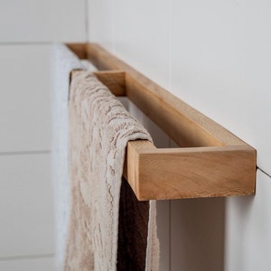 Long Wooden Towel Holder I Bathroom rack I Towel rack I Floating waterproof Oak & Walnut ,Ashtree, Elmtree rack available in Several Sizes