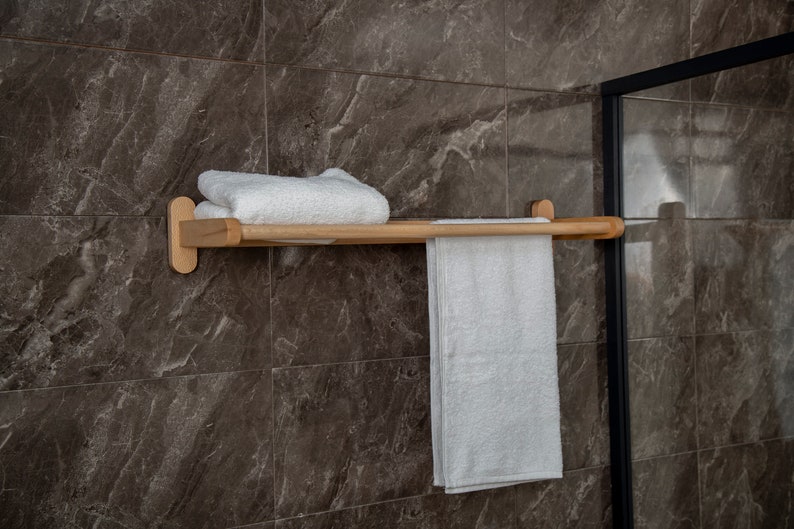 Farmhouse Wooden Long Towel Bar, Bathroom Towel Rack,bath Towel Holder ...