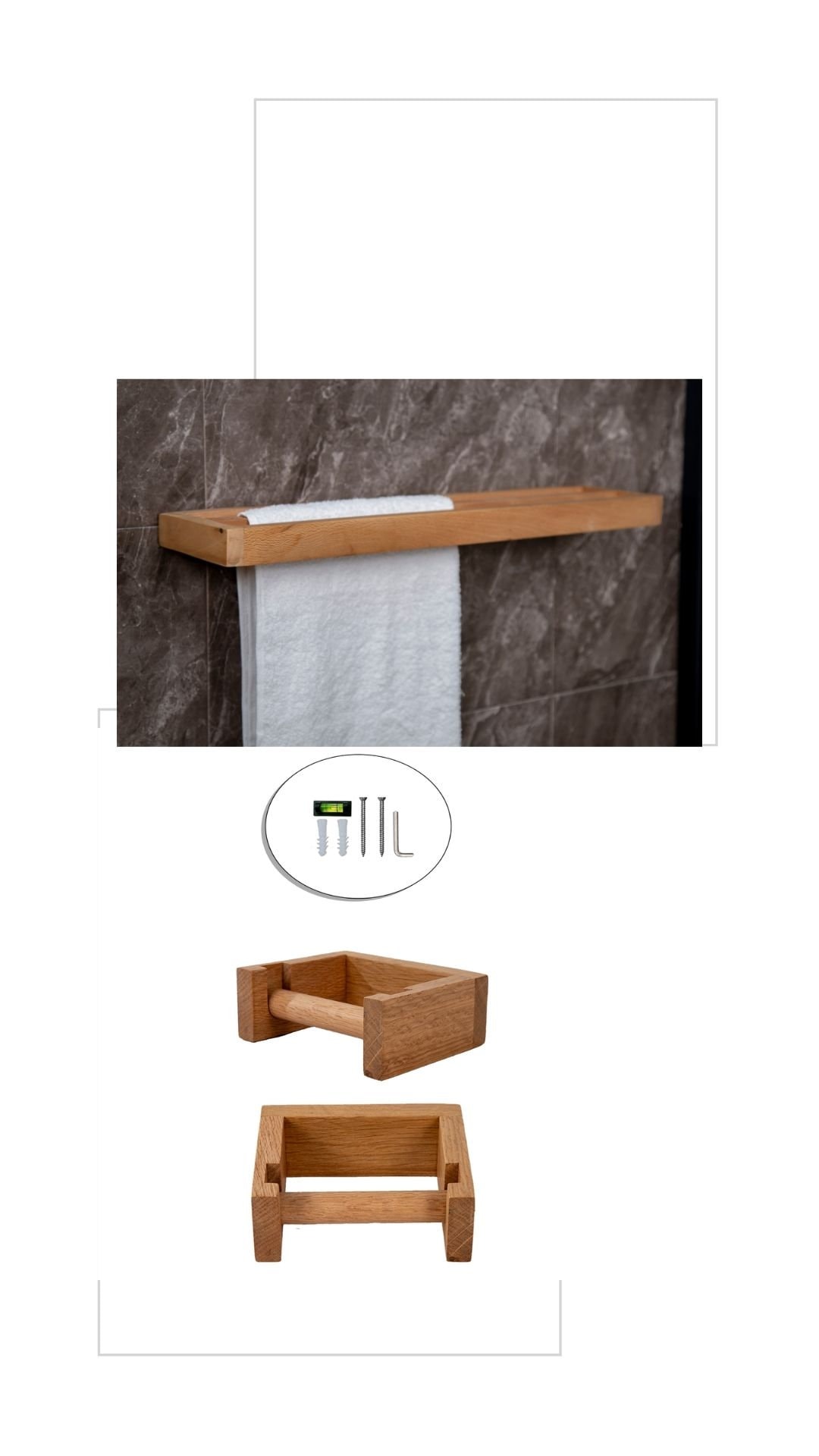 Bathroom Towel Holder Wooden