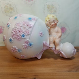 Vintage Napcoware Babyrassel Übertopf, niedlich und kitschig