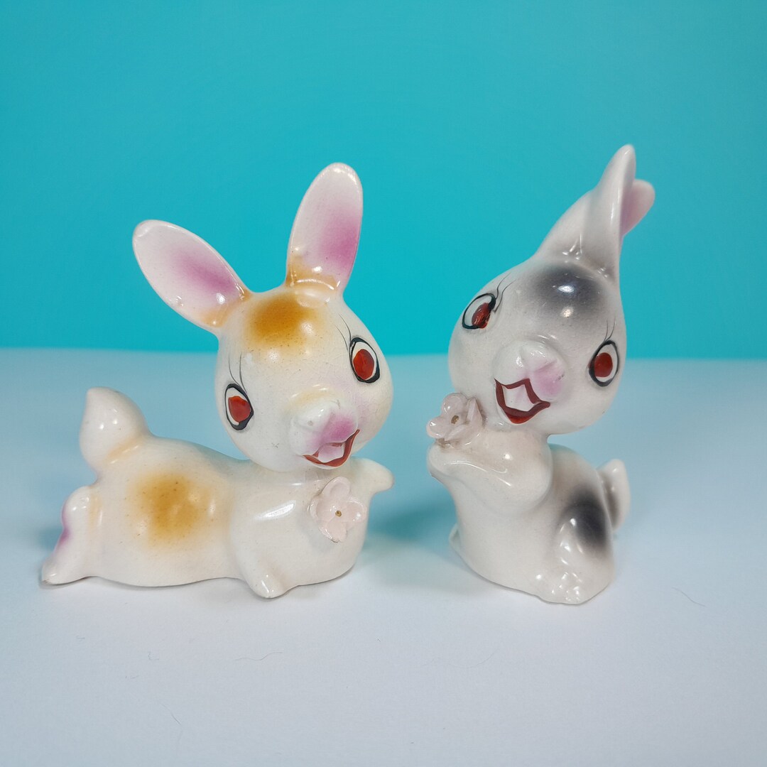 Charming Bunny Salt and Pepper Shakers Cute Buck Teeth and Etsy