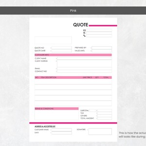 Quote Template Editable Quote Template Editable Quote Form Quotation