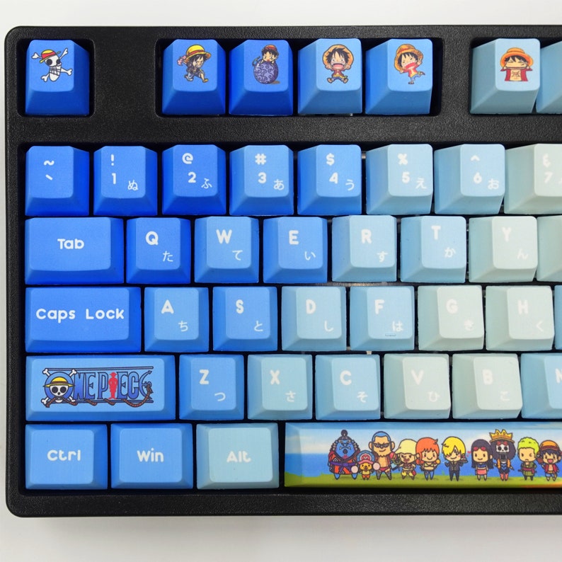 One Piece Keycaps 108 Full Size Fanmade Keycaps PBT Etsy
