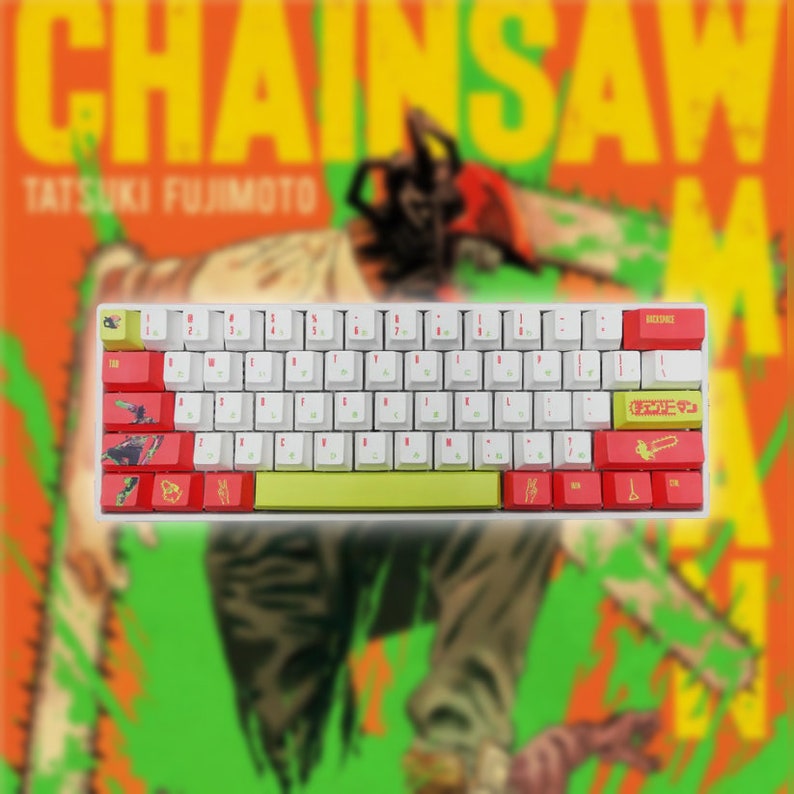 Chainsaw Man Keycaps Denji Keycaps 104 Full Size Etsy Singapore