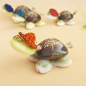 5pcs Turtle Statue Turtle Figurine Turtle Sculptures Bookshelf Desktop Collection Statues Funny Gift Desktop Decor