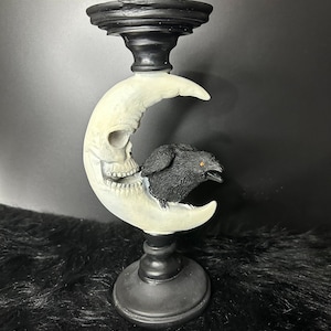 ムーンキャンドルホルダー樹脂ゴシックカラス燭台ヴィンテージ魔法像シンボル犠牲儀式キャンドルボックスウィッカ小道具聖カップ
