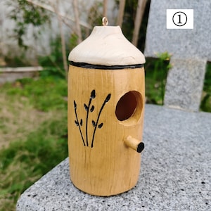 Hummingbird House Resin Bird Nester Birdhouses Hanging Hummingbird Swing Nest Humming Bird Feeder