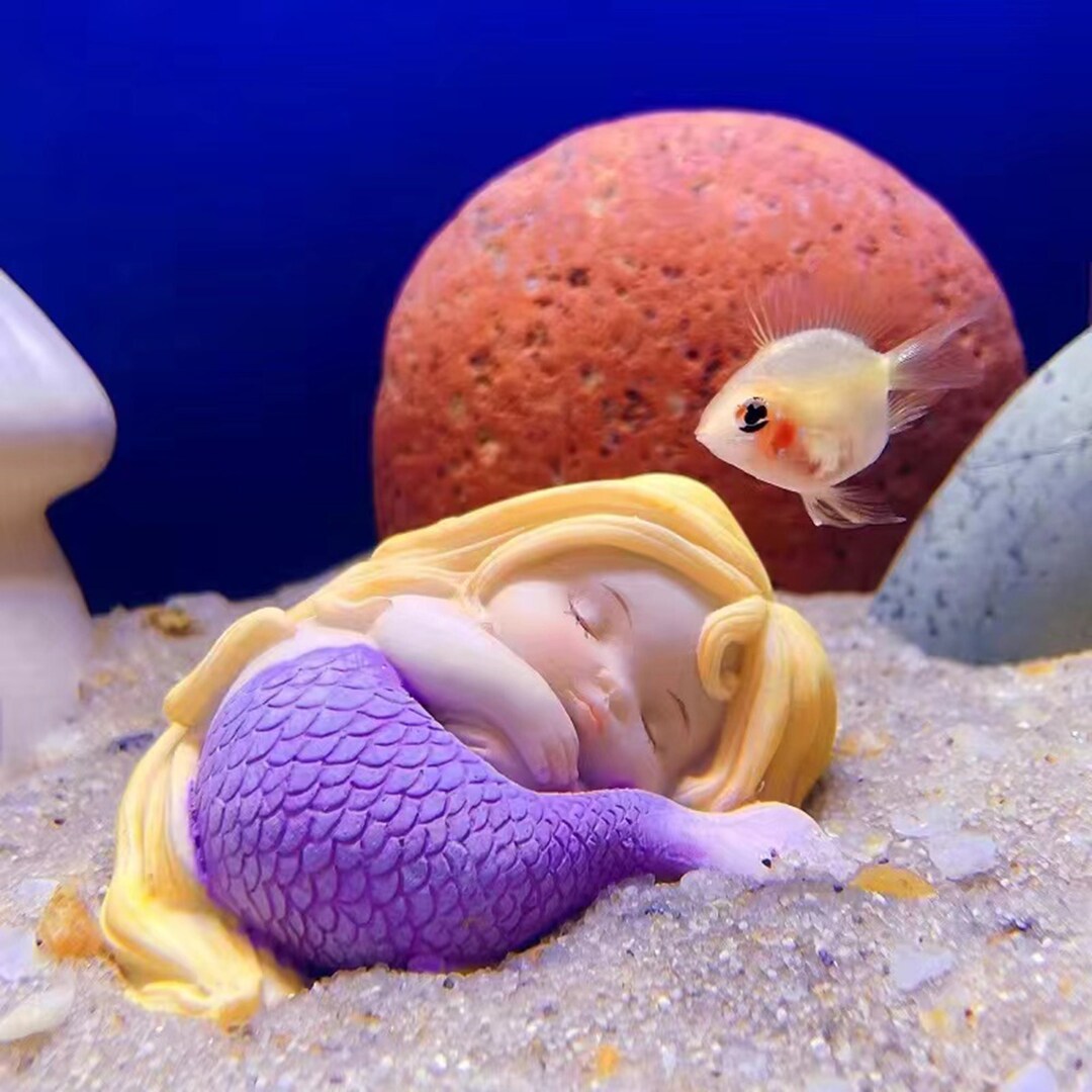 Mermaid Statue Fish Tank Sculpture Resin Fairy Mermaid Aquarium