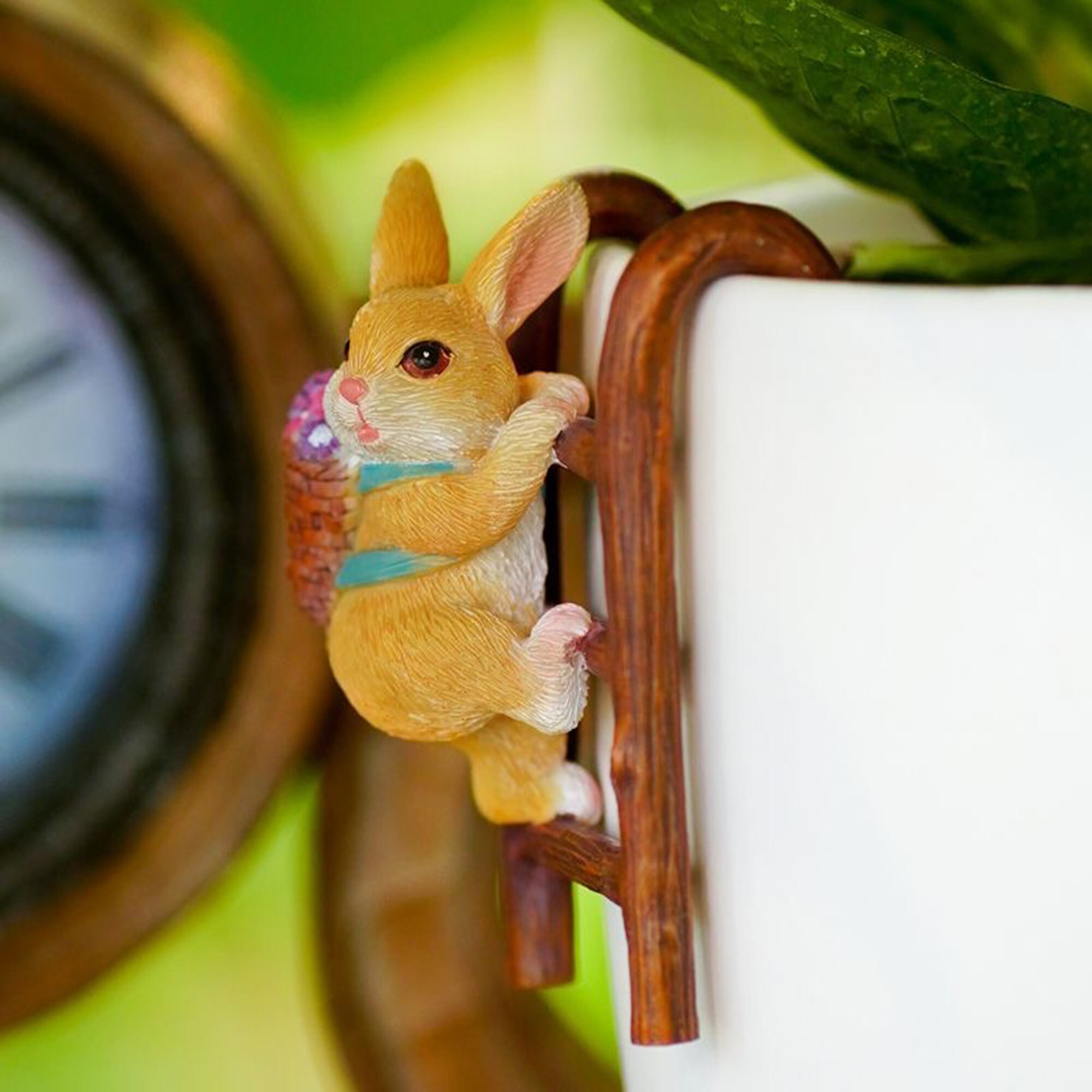 Rabbit Climbing Ladder Tree Face Rabbit Figurine Resin Elf - Etsy