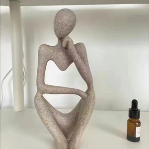 Thinker Statue Thinker Figurine Thinking Woman Thinking Man Abstract Thinking Sculpture Table Desk Booshelf Decoration