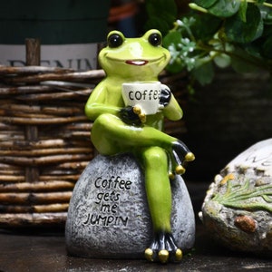 Frog Statue Resin Bookshelf Decor Abstract Mini Frog Sculptures Bookshelf Desktop Collection Frog Figurine Garden Decor Flower Decor
