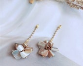 Brown Shell Tassel Earrings
