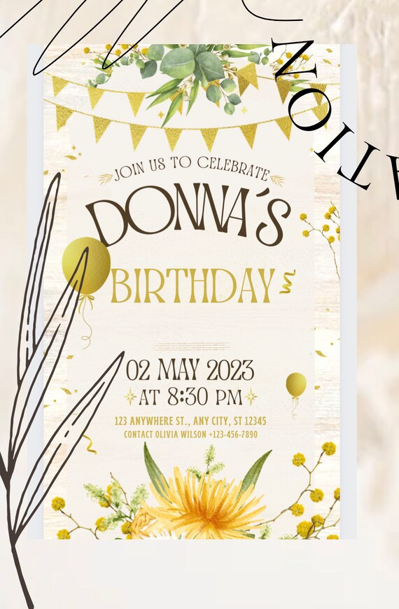 Custom Digital Birthday Invitaion Card Printable Etsy