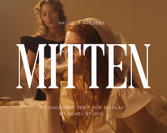 Mitten - Condensed Serif Font | Elegant High Serif Typeface with Semi Vintage Retro Style, Perfect for Branding, Editorial, and Print Design