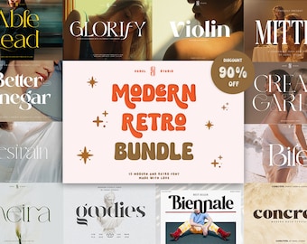 Modern Font Bundle - Cricut Fonts, Procreate Fonts, Canva Fonts, Branding Font, Handwritten Fonts, Farmhouse Fonts, Fonts for Crafting