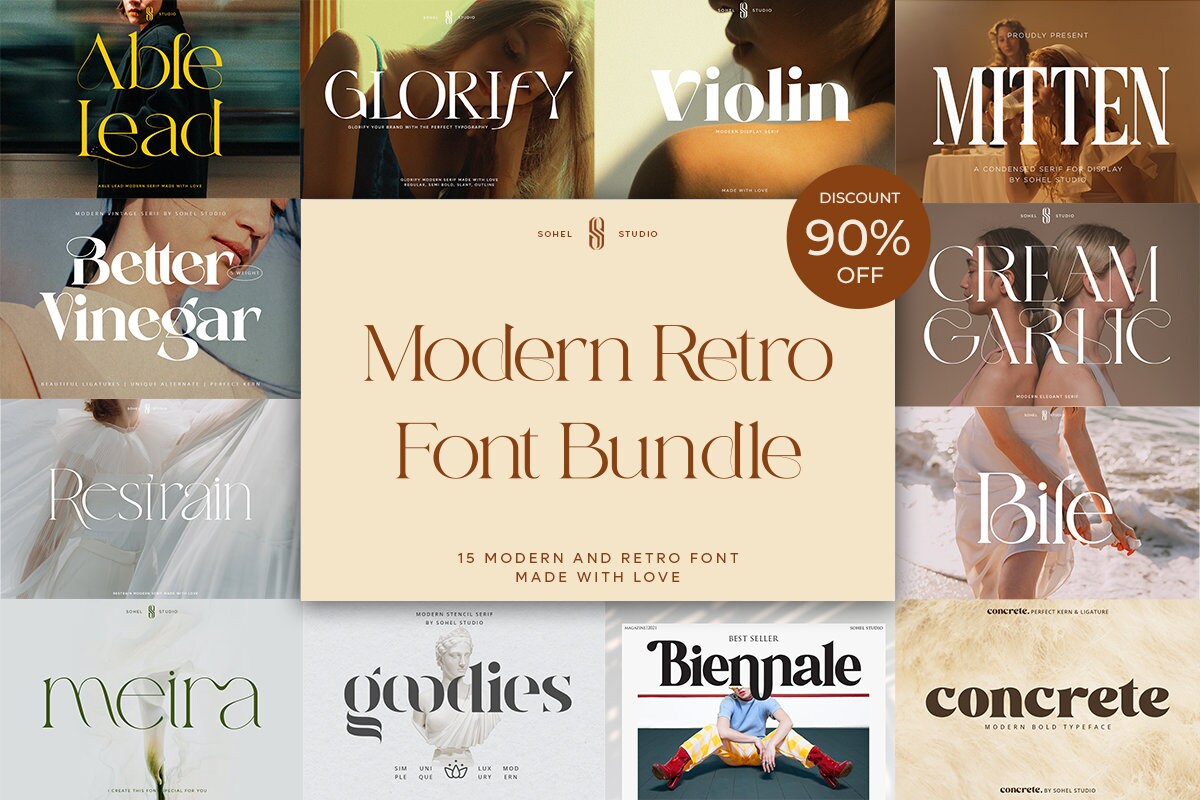 Modern Font Bundle Cricut Fonts Procreate Fonts Canva - Etsy