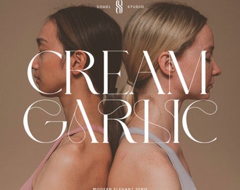 Cream Garlic - Modern Elegant Serif Font, boho font, modern font, canva font, procreate font, cricut font, branding font, elegant font