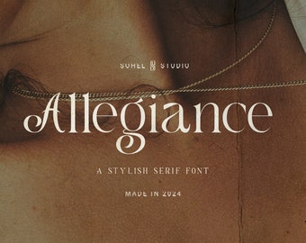 Allegiance Font Thin Serif with Unique Alternate Style - Modern and Classic Touch - Perfect for Logos, Invitations, Branding, Elegant Design