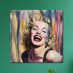 Marilyn Monroe Wall Art Canvas, Colorful Marilyn Monroe Art Decor, Movie Star Canvas, Modern Livingroom Canvas Print, Ready to Hang