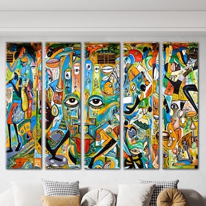 Graffiti Colorful Modern African Street Wall Art Canvas, Rainbow Modern African Canvas, Wall Art Decor Print, Roll or Ready to Hang
