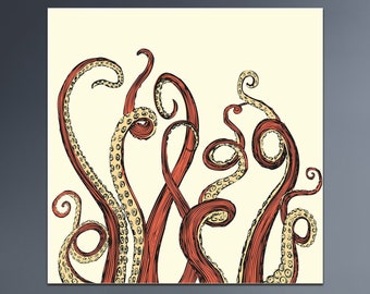 Octopus Tentacle Wall Art, Octopus Leg Canvas, Home And Office Decor Art, Roll Print, Modern Wall Decor, Modern Framed Wall Art,