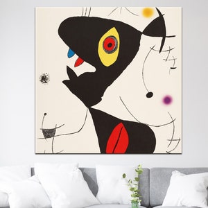 Joan Miro, Abstract Dog Wall Art Canvas, Wall Decor, Cute Puppy Canvas, Roll Print, Modern Decor Print, Large Canvas Print