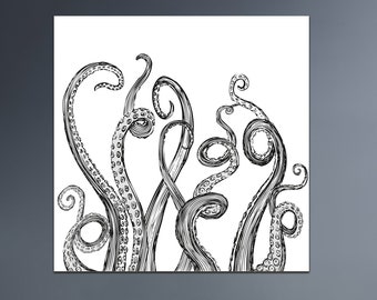 Kraken Octopus Tentacles Wall Art, Octopus Legs Canvas Print, Large Roll Canvas