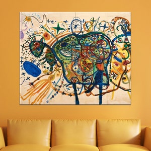 John Olsen Canvas Wall Art, The Cats of Darlinghurst Print Wall Decor, Modern Abstract Wall Art,  Large Roll Printing or Framed Canvas