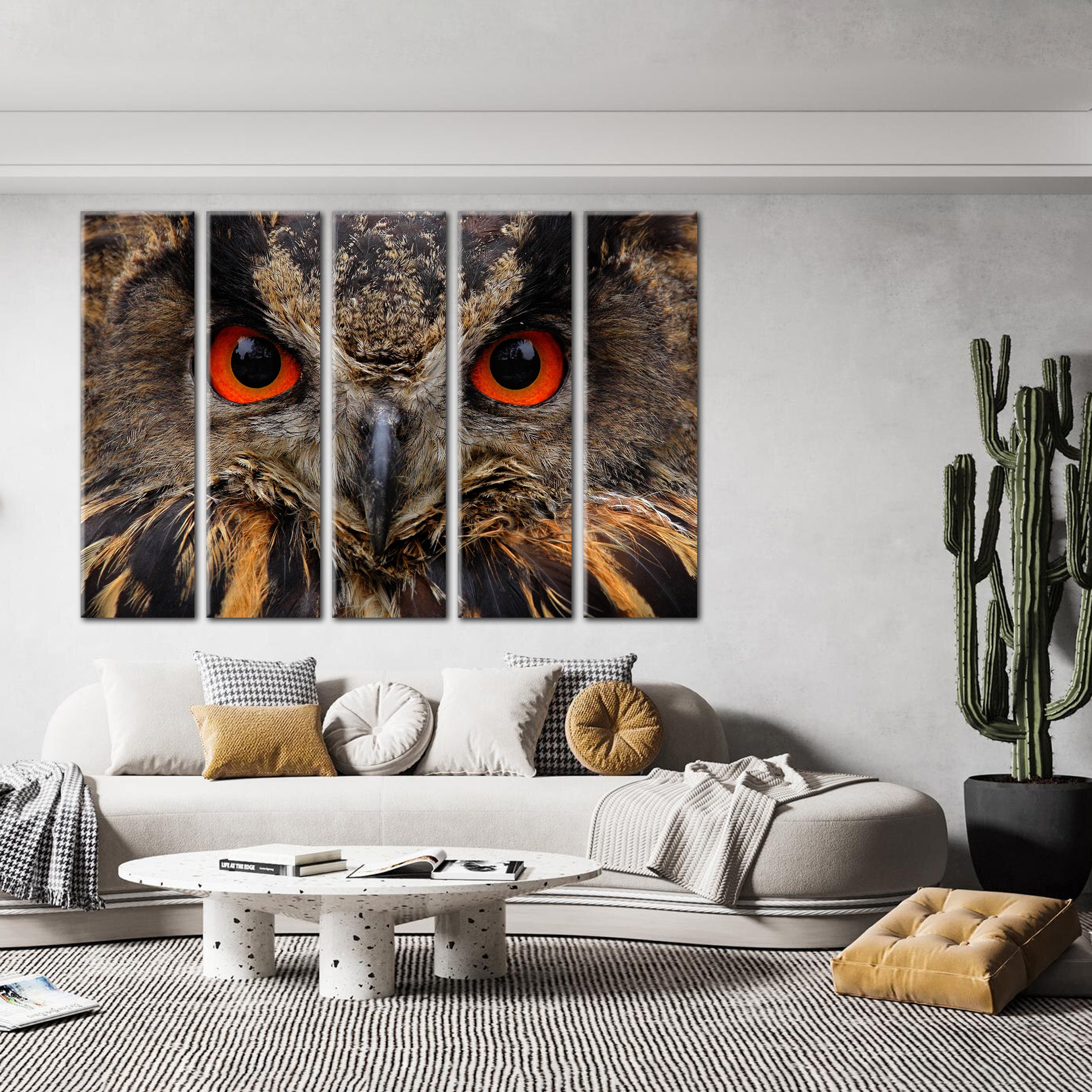 Owl Eyes Wall Art Canvas, Wild Animal Decor Print, Wild Nature Canvas