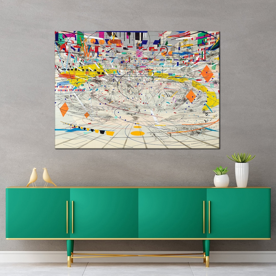 Julie Mehretu, Congress Modern Abstract Wall Art, Rainbow Abstract ...