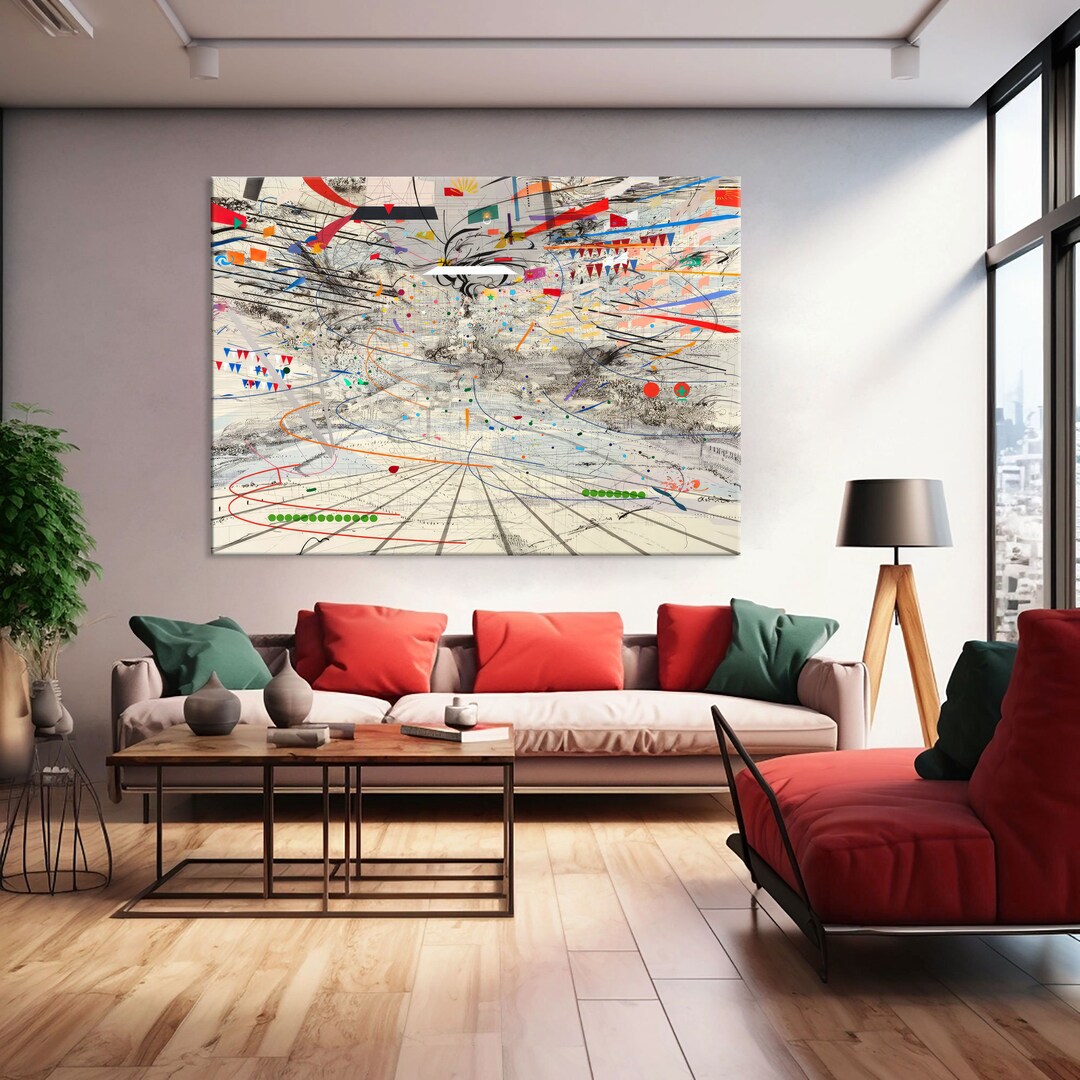 Julie Mehretu, Congress Modern Abstract Wall Art, Rainbow Abstract ...