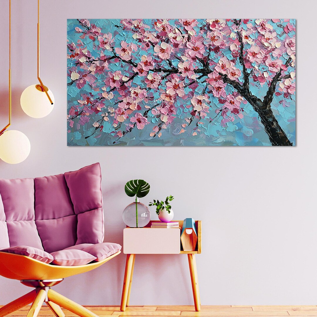 Cherry Blossom Tree Canvas Decor Print, Japanese Sakura Cherry Blossom ...