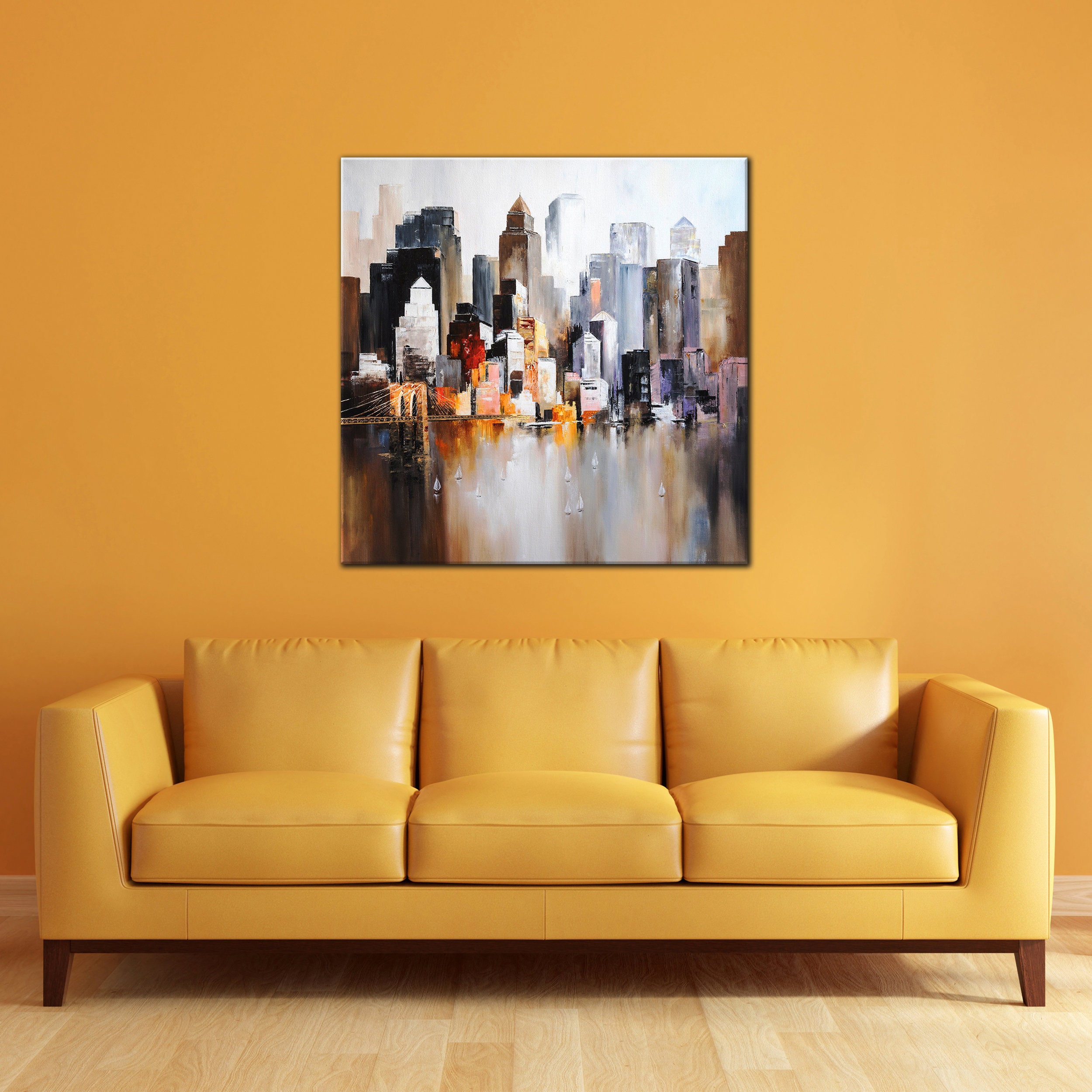 Abstract New York Wall Art Canvas, Modern New York Skyline Abstract Art