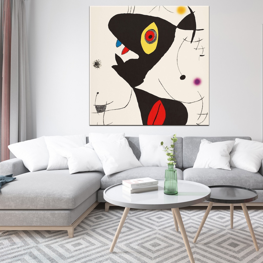 Joan Miro Abstract Dog Wall Art Canvas Wall Decor Cute Etsy