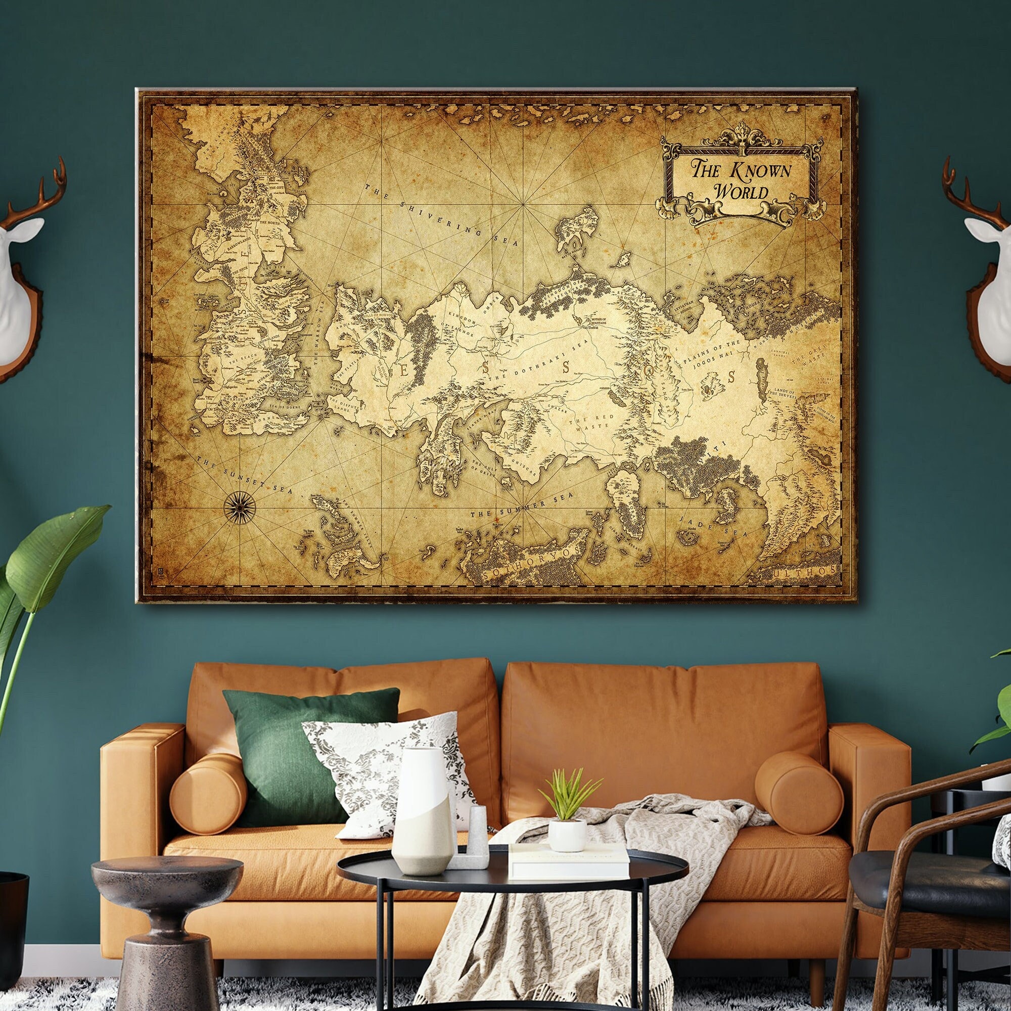 Westeros Map Print, Game of Thrones Gifts Wall Art, Tv Series Decor ...