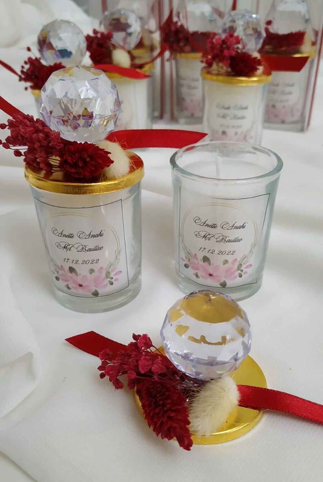 Custom Personalized Glass Candle Favor 203050100 Pcs Set, Crystal