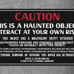 Haunted Object Vinyl Sticker: Gothic Horror Laptop Decal