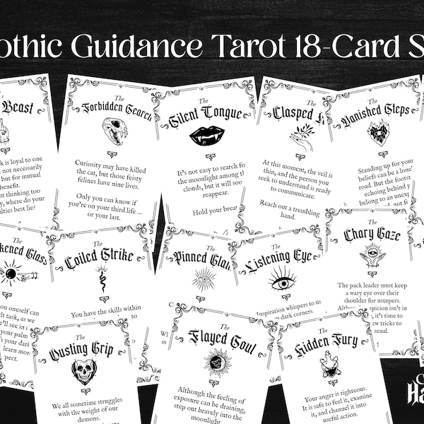 Tarot Cards for Goth Spiritualism Halloween Guidance Gift for Witches Witchcore Gifts Dark Academia Tarot Witchcraft Pagan Card Set