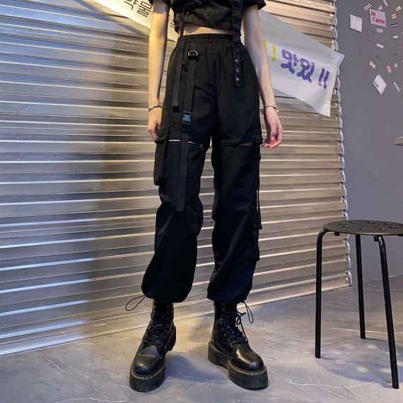 Women's Gothic Techwear Cargopants Japanese Streetwear - Etsy