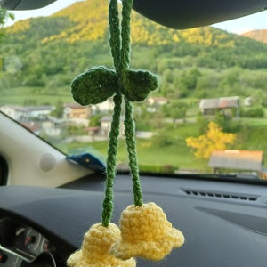 Lily Of The Valley Crochet, Handmade, Charm, Car Accessory, Mirror Hanger, Gift, Charm, Keychain, Accessory