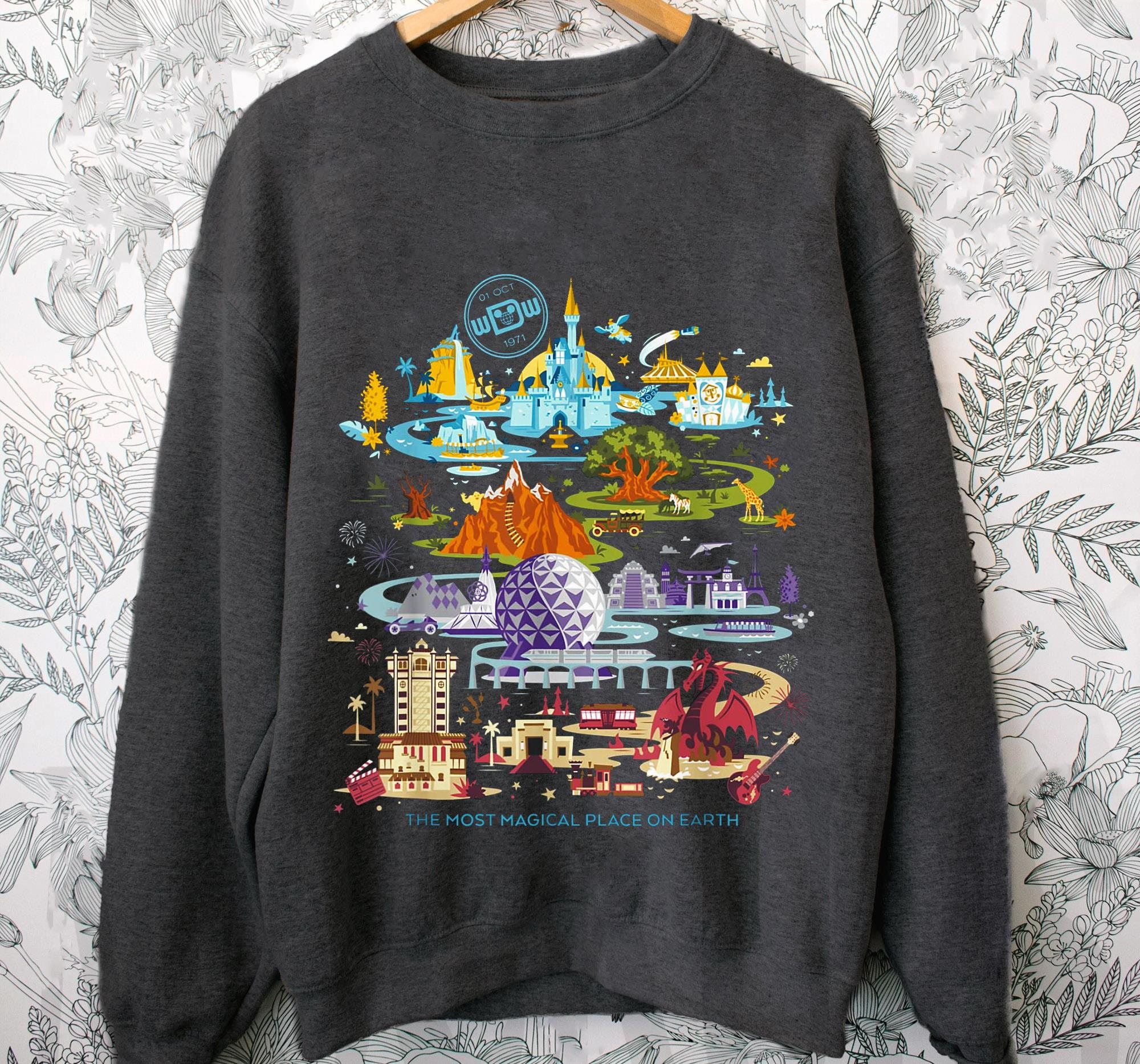 Discover Retro Walt Disney World T-shirt / Magical Place On Earth Shirt / Disneyland 50th Anniversary Shirt