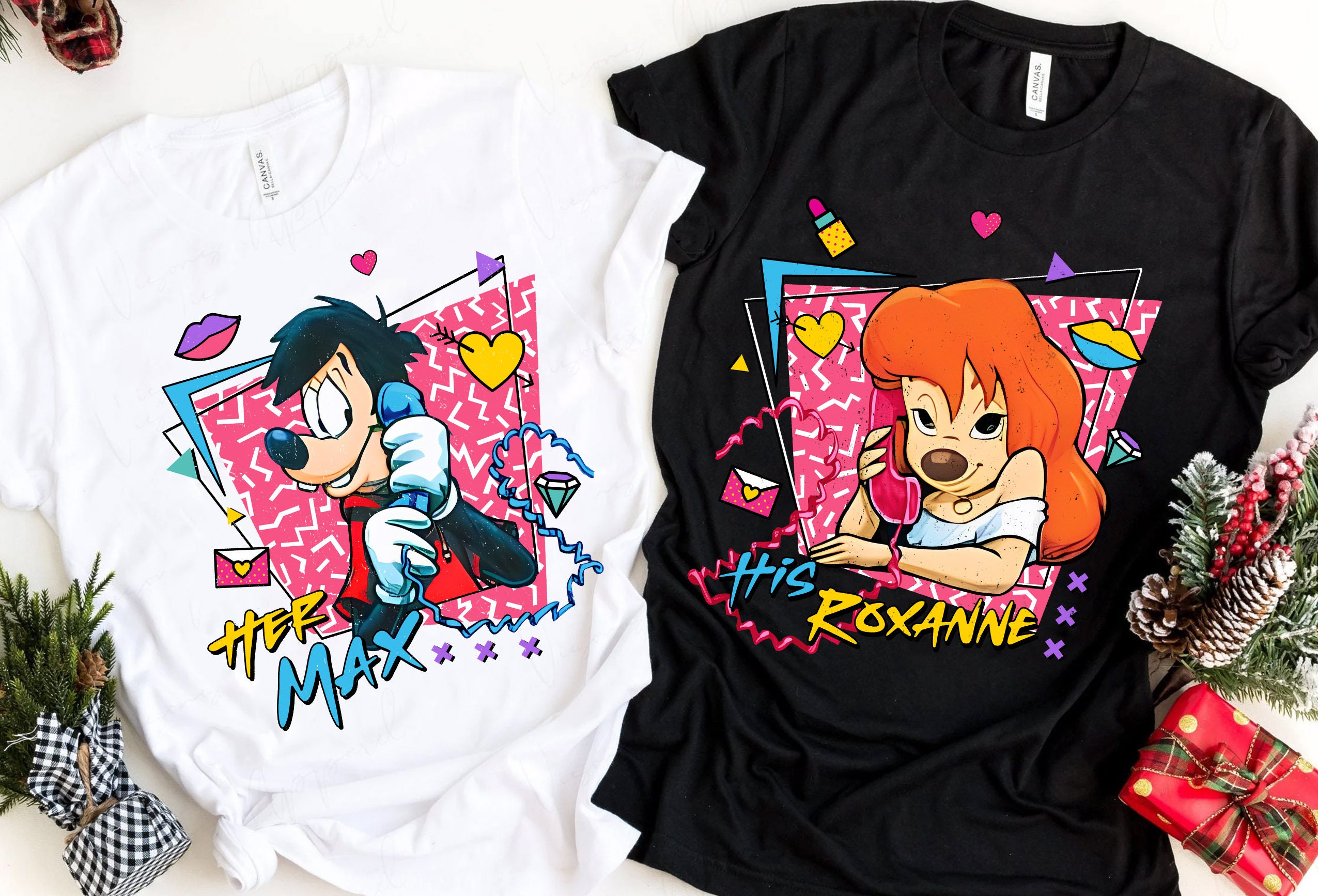 Discover Retro 90s Max and Roxanne Valentine Couple Matching T Shirt